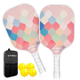 TOMSHOO Pickleball Paddles Set of 2, USAPA Approved Lightweight Fiberglass Pickleball Set with 4 Pickleballs, 1 Pickleball Sling Bag, Pickleball Gifts for Women Men Beginners Professional