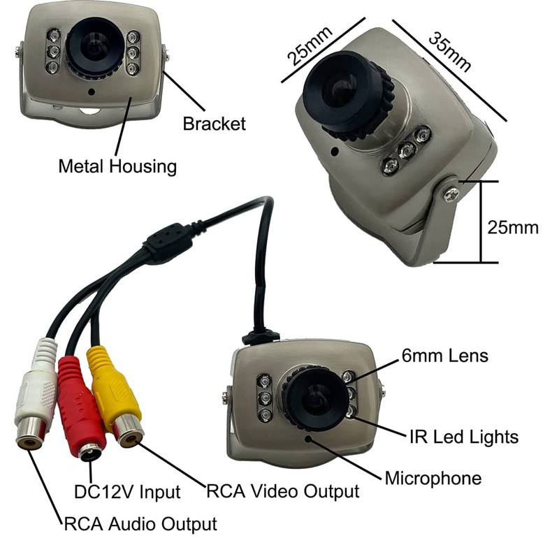 CCTV 1/3 CCD 1000tvl 6mm Indoor/Outdoor 6pcs IR LEDs Mini