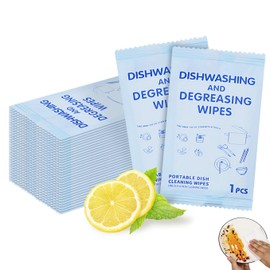 Hipruict Portable Cleaning Wipes, 100 Count Dish Soap Disposable Wipes, Individually Wrapped Dish Wipe for Travel and Camping Quick Cleaningups