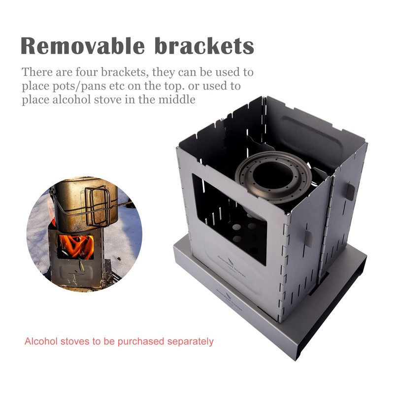 Boundless Voyage Camping Stove Portable Folding Titanium Stove Wood Stove