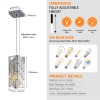 Modern 4\" Crystal Pendant Light 3-Pack Adjustable Hanging Ceiling Lamp