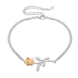 ENGRAWELRY Women's Bracelet Engraved Mum Silver 925 Jewellery Rose Original Gift for Christmas Mother's Day Birthday, Crystal, Crystal