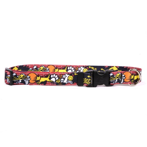 Yellow Dog Design Graffiti Dog Dog Collar - Size Large