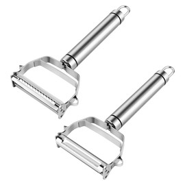 yuntop 2 Pieces Stainless Steel Cutter, Julienne Peeler, Slicer, Dual Blade Vegetable Peeler for Carrot Potato Melon