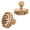 Hand-held Bamboo Massage Comb Round Wooden Scalp Massager Wooden Hair