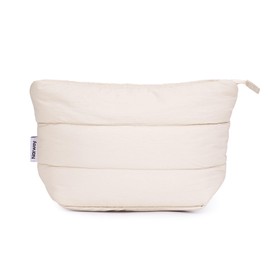 Narwey Small Makeup Bag for Purse Small Cosmetic Bag Women Travel Makeup Pouch Zipper Pouch (Quilted White)