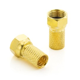 deleyCON Satellite Mounting Set 12 Pieces - 4 x Rubber Grommet Cable Protection Insulation Cap & 8 x 7 mm F-Connector Gold-Plated Screwable Rubber Seal Coaxial Cable Antenna Cable