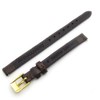 Ladies Soft Genuine Leather Watch Strap Band 8mm, Brown, Gilt