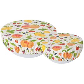 Now Designs Fruit Salad Save It Reusable Cotton Bowl Covers 7.5 and 9.25 inch, Set of 2