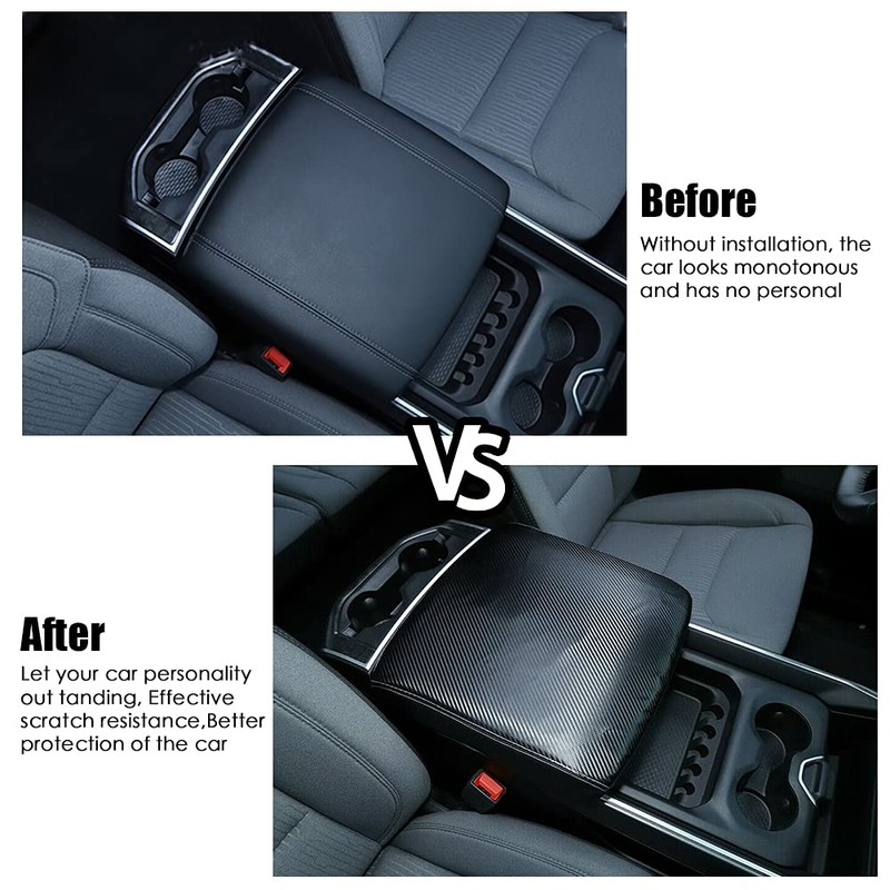 Vansza Center Console Lid Armrest Cover Pad Anti-Scratch Leather Protector