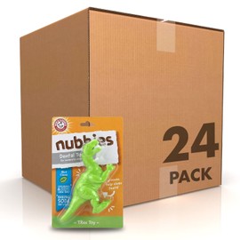 Arm & Hammer for Pets Nubbies Dental Toys T-Rex Dental Chew Toy for Dogs Best Dog Chew Toy for Moderate Chewers Reduces Plaque & Tartar Buildup Without Brushing, Mint Flavor (Pack of 24)
