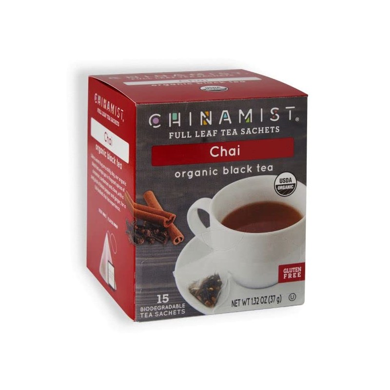 China Mist Full Tea Satchets, Chai, Organic Black Tea (6