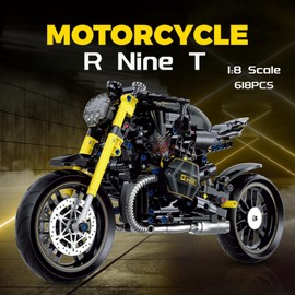 JVAVNE Motorcycle Building Blocks Set, 1:8 Simulation Motorbike, Construction Superbike Toys for Adults Kids, Collectible Racing Motorcycle Building Bricks Scale Model Kit Gift Decor, 634PCS