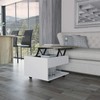 FM FURNITURE Portland Lift Top Coffee Table with Open Shelf