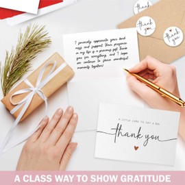 20 Thank You Cards with Envelopes & Stickers (4 Design), Minimalist 4x6 Thank You Notes for Weddings, Baby Showers, Graduation & More, Handwritten Cards Last Longer Than Any Text (Horizontal)