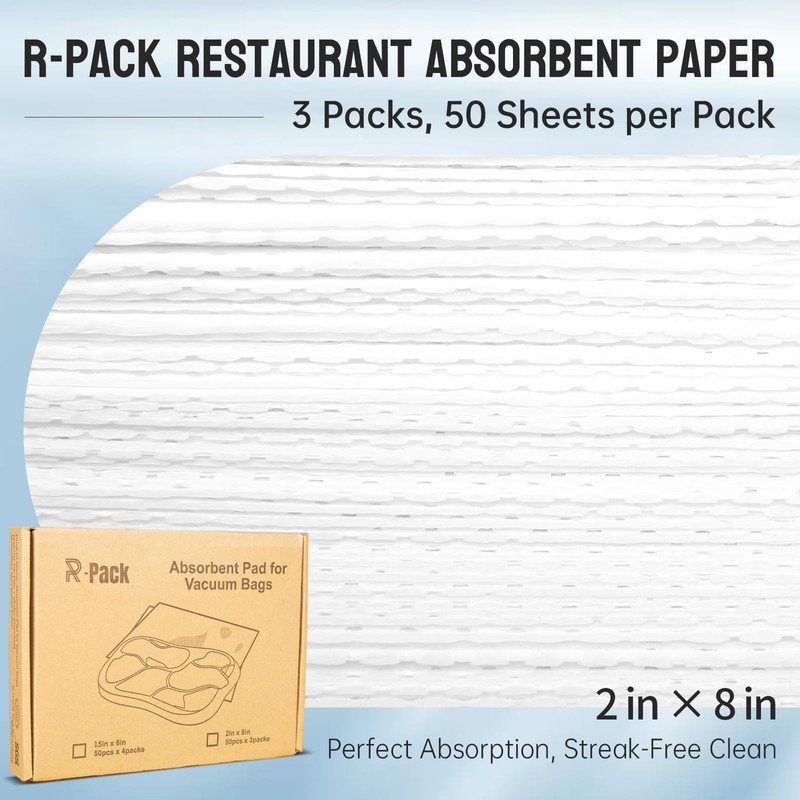 R-PACK Food-Safe Absorbent Paper Towel for Kitchen, Disposable Sheets Specially