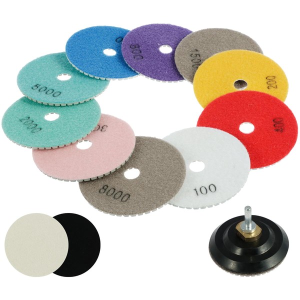 14Pcs Diamond Polishing Pads 4inch Round Diamond Sanding Pad 50-8000