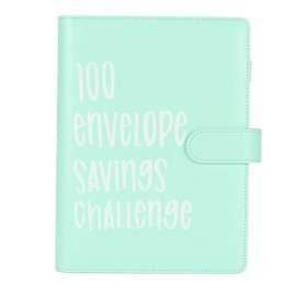 100 Envelopes Challenge Binder Waterproof A5 Money Saving Budget Binder with Cash Envelopes Light Green