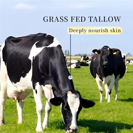 Organic Grass-Fed Beef Tallow Balm for Face & Body – Deeply Nourishing Skin Care Cream with Honey, Moisturizing Dry Skin, Tallow Moisturizer for Hydrated, Ideal for Sensitive or Rough Skin