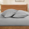Horbaunal 2 Pack Microfiber Pillowcases Queen Size Light Grey Bed