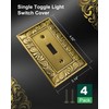 TREEWELL 4-Pack Single Toggle Light Switch Cover Plate, Paisley Pattern