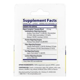 Enzymedica Digest Fórmula Enzimática Completa 30 Caps Sabor Sin Sabor