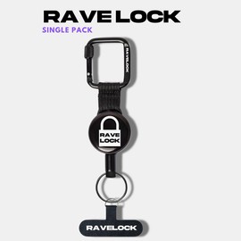 RaveLock Premium Anti-Theft Phone Tether Steel Retractable for Festivals - Keep Your Phone and Keys Safe - Quantity: Single Pack