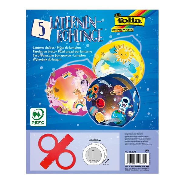 folia 6820/5 Round Lantern Blanks Photo Card Cut Pack of