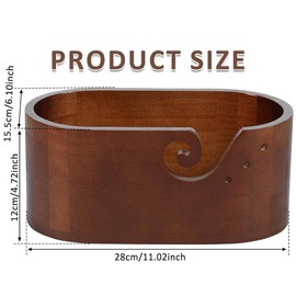 Unbranded Wooden Yarn Bowl Wool Ball Holder Knitting Bowl Swirl Design Smooth Crochet Bowl