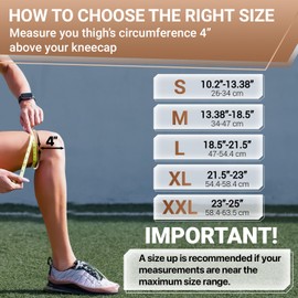 DR. BRACE ELITE Knee Brace with Side Stabilizers & Patella Gel Pads for Maximum Knee Pain Support and fast recovery for men and women- Please Check How To Size Video (Sandstone, XX-Large)