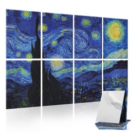 Tutmyrea 8 Pack Art Acoustic Panels, 48"X32" Self-Adhesive Soundproof Wall Panels, Decorative Sound Absorbing Panels, Acoustic Treatment for Studio Home ​Office (Starry Night)