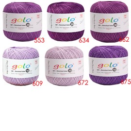 golo Crochet Thread size 30 for hand Knitting 100% cotton Crochet yarn(Violet)10-553