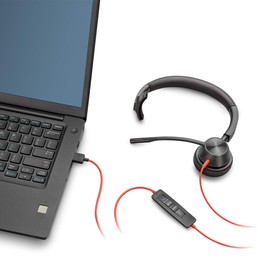 Poly (Plantronics + Polycom) Plantronics - Blackwire 3310 USB-A - Wired, Single Ear (Mono) Headset with Boom Mic - USB-A to Connect to Your PC and/or Mac - Works with Teams, Zoom & More,Black,BW3310