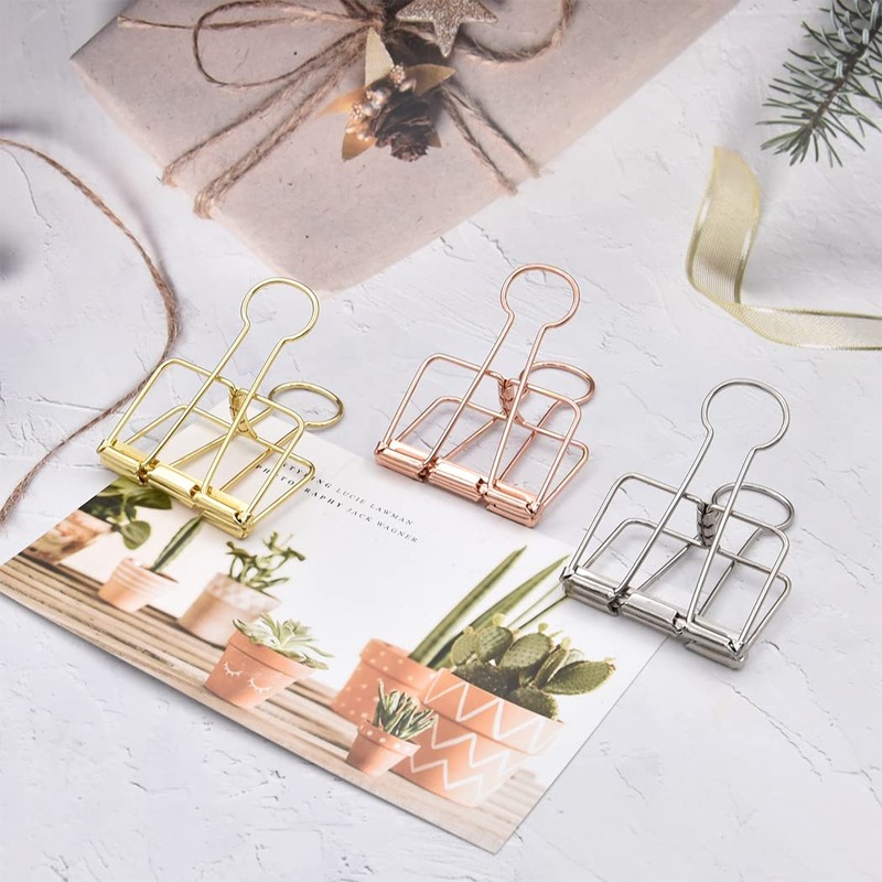 Extra Large Binder Clips 2 Inch, Big Paper Clamps Gold