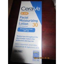CeraVe AM Facial Moisturizing Lotion with SPF 30 Oil-Free 3 OZ Exp 12/2026