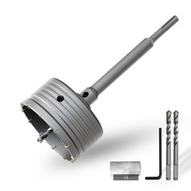 CSOOM Concrete Hole Saw 4-1/2" (115mm) with 220mm SDS Plus Shank Connecting Rod, Carbide Cement Hole Saw for Concrete Cement, Brick Wall Stone
