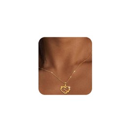 14k Gold Heart S Necklace Name for Women Custom Jewelry Unique Friendship Birthday Gifts for Best Friends Women Going Away Long Distance Relationship Trending Gifts for Close Female Friends Ideas Bff