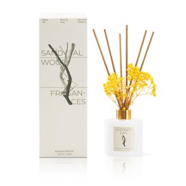 Chloefu Lan Sandalwood Reed Diffuser,6.7 oz Natural Essential Scented Oil with Diffuser Sticks, Best for Bathroom Decor, Living Room Decor, Home & Office Decor, Aromatherapy Diffuser Oil Gift Set