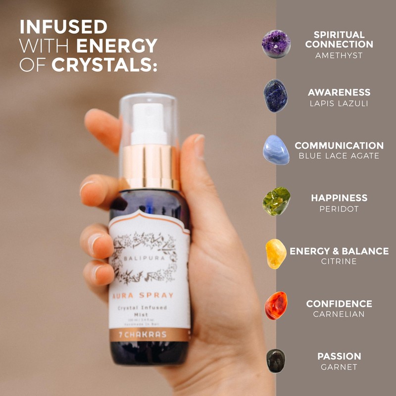 BALIPURA - 7 Chakra Aura Crystal Mist Spray with Frankincense,