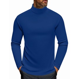 Ekouaer Men's Turtleneck Long Sleeve Turtle Neck Shirts Basic Lightweight Undershirt Thermal Pullover Sweater Royal Blue XXL