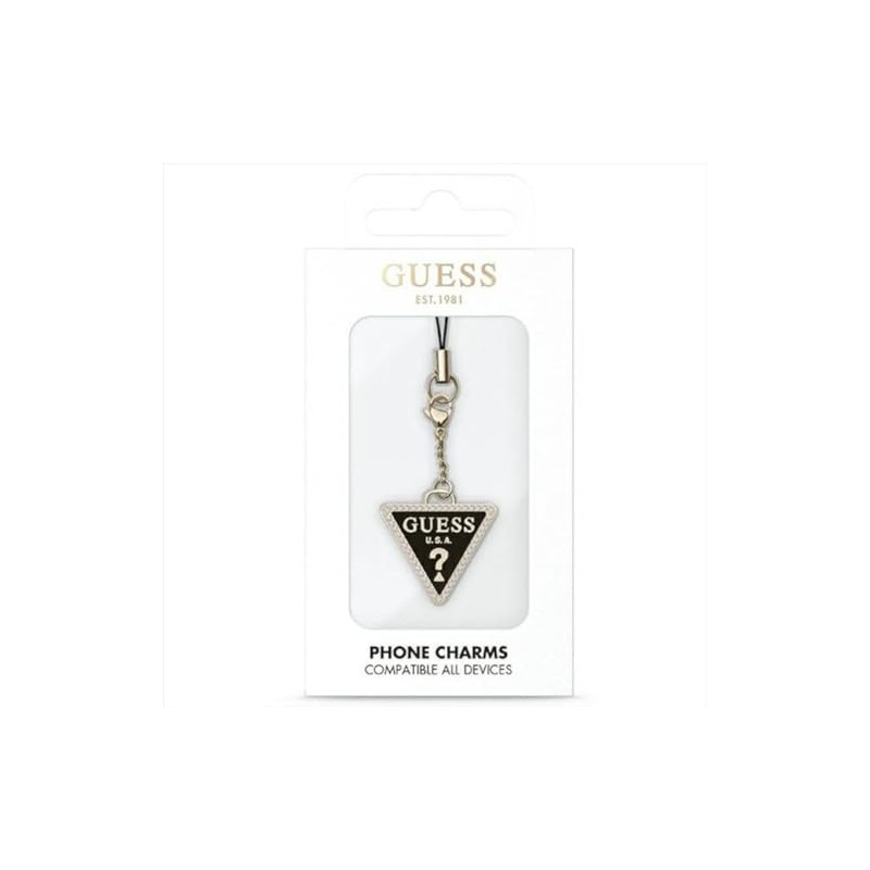 GUESS GUCPMTDCK Phone Strap Triangle Diamond Charm with Rhinestones, Metal