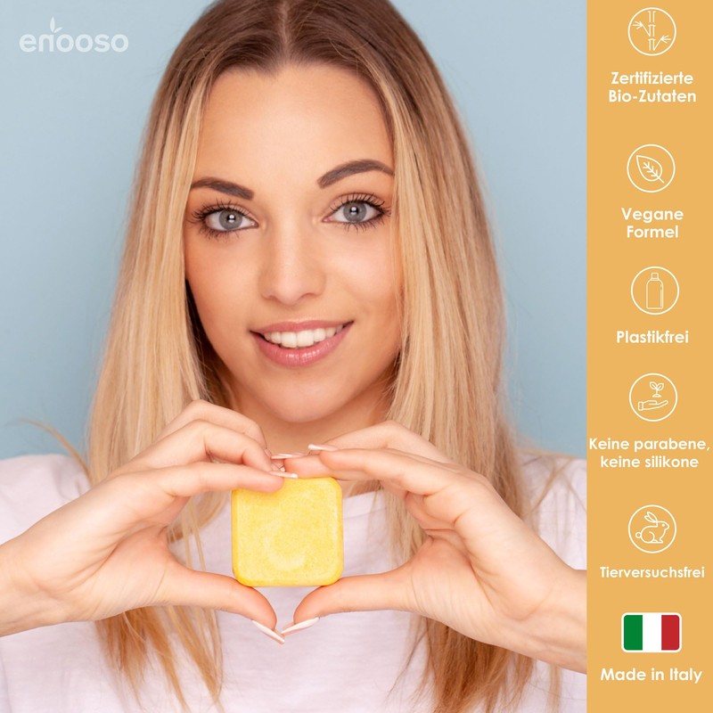 Enooso - Solid Brightening Shampoo for Sensitive Hair with Chamomile,