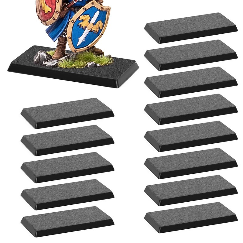 Rectangle Plastic Model Bases for Wargames Table Games (60pcs 25