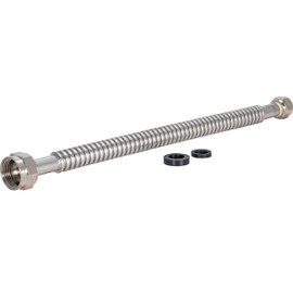 Eastman 18 Inch WaterFlex Water Heater Connector, 3/4 Inch FIP x 1 Inch FIP, Stainless Steel Corrugated Water Heater Supply Line, 437518