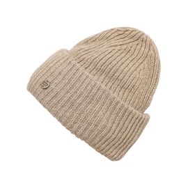 Zwillingsherz Slouch Beanie Hat - High-Quality Knitted Hat for Women Girls Boys - Hat - Unisex - One Size - Warm and Soft in Summer Autumn and Winter - Sustainable Chunky Knit, Medium beige