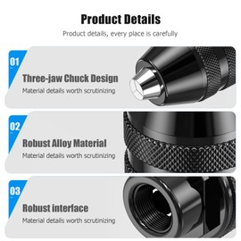 4486 Drill Chuck for Dremel, Ancable Keyless Chuck for Dremel Replacement 1/32-1/8 Chuck Three-Jaw Drill Chuck, Drill Accessories for Dremel 4000, 3000, 300, 200, 100, 8200, etc. (Pack of 2)