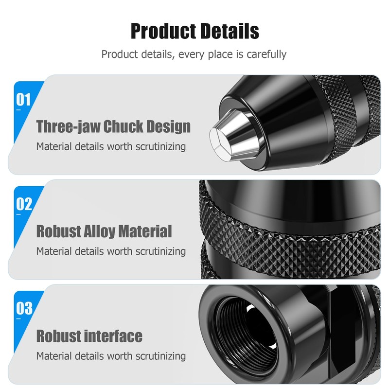 4486 Drill Chuck for Dremel, Ancable Keyless Chuck for Dremel