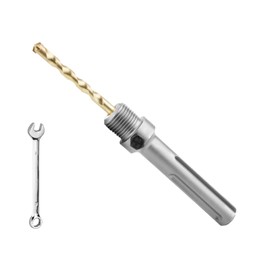 SDS MAX Shank Extension Shank for Drill Bits, 120 mm Length, with M22 Thread, Includes Pilot Drill