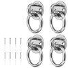 Shwdsy Pack of 4 Eye Plates, Stainless Steel, 6 mm