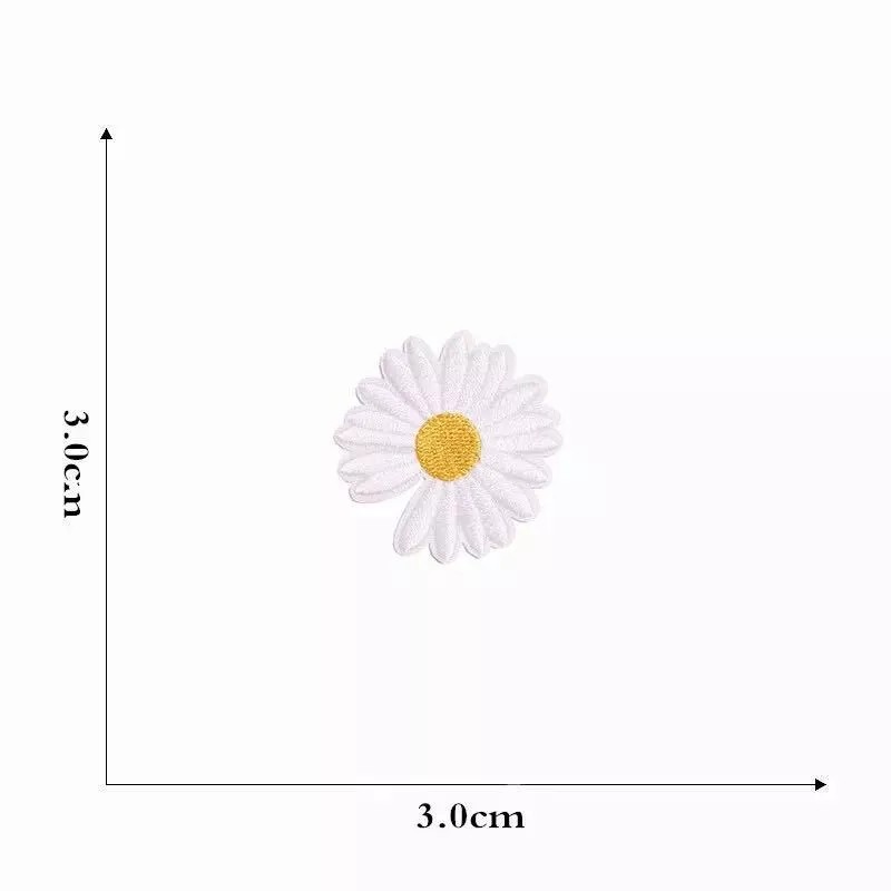 MOJOH Daisy Flower Embroidered Patch Clothing Iron on Sew on